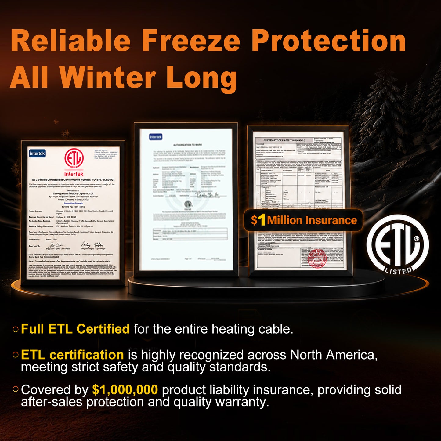 TOPDURE 5HTM Self Regulating Mobile Home Heat Tape Water Pipes Freeze Protection Heating Cable Roof De-icing Heat Trace, 5W/ft