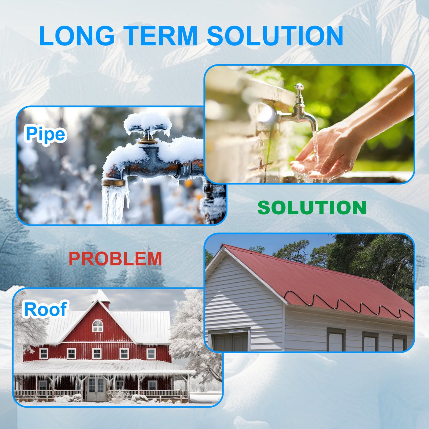 TDSF1-CT Self-Regulating Heat Tape for Water Pipes, ETL Certified, Ideal for Pipe Freeze Protection and Roof Deicing, 120V