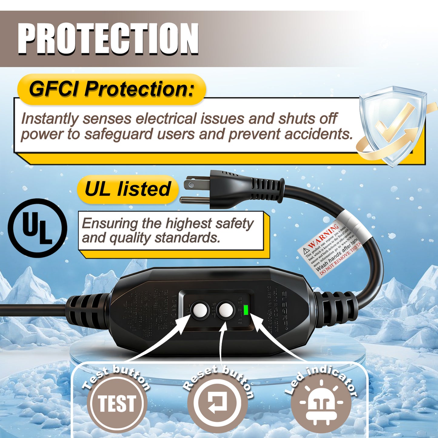 TOPDURE In Pipe Heating Cable Prevents Pipes from Freezing, Internal Self-regulating Heat Trace Cable for Safe Drinking Water, 120V