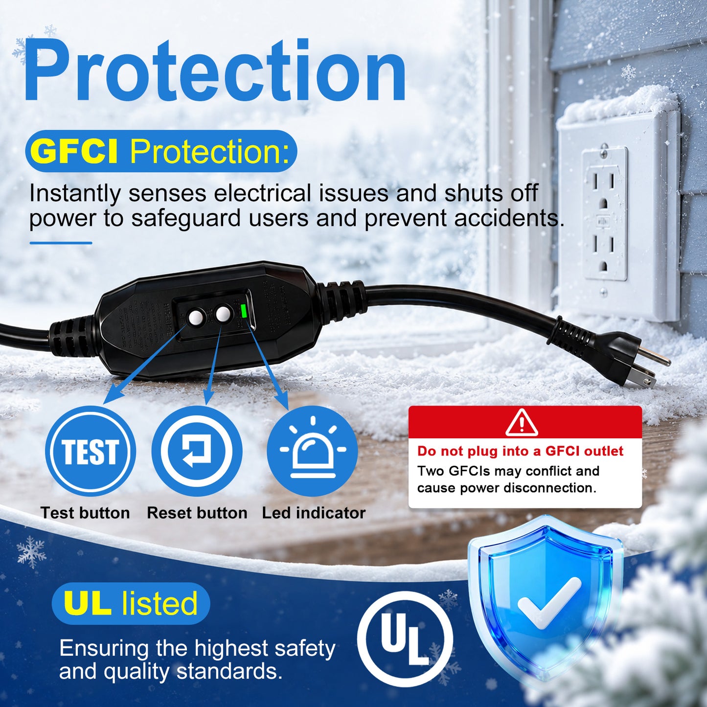 TOPDURE In-Line Pipe Heating Cable, Self-regulating cable for internal installation in drinking water pipes to help prevent freezing, 5W/FT with GFCI