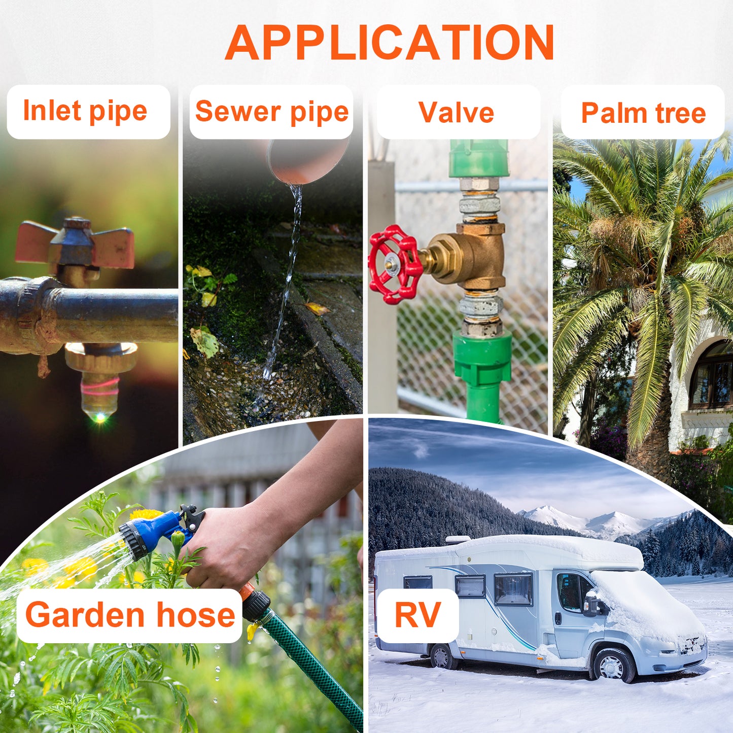 TOPDURE Pipe Heat Cable for Pipe Freeze Protection, Self-Regulating Heat Tape for Pipes of Metal and Plastic 3W/FT 120V