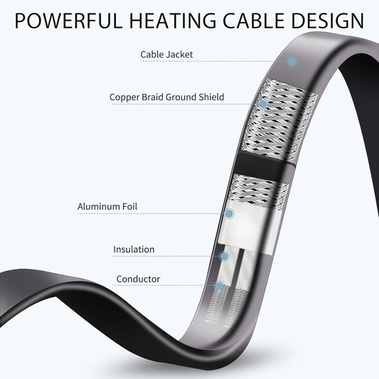 TDRD Roof Heat Tape for Roof and Gutters, Constant Wattage 5w/ft, CSA ETL Certified, Ideal for Metal or Plastic Gutters/Downspouts, 120V