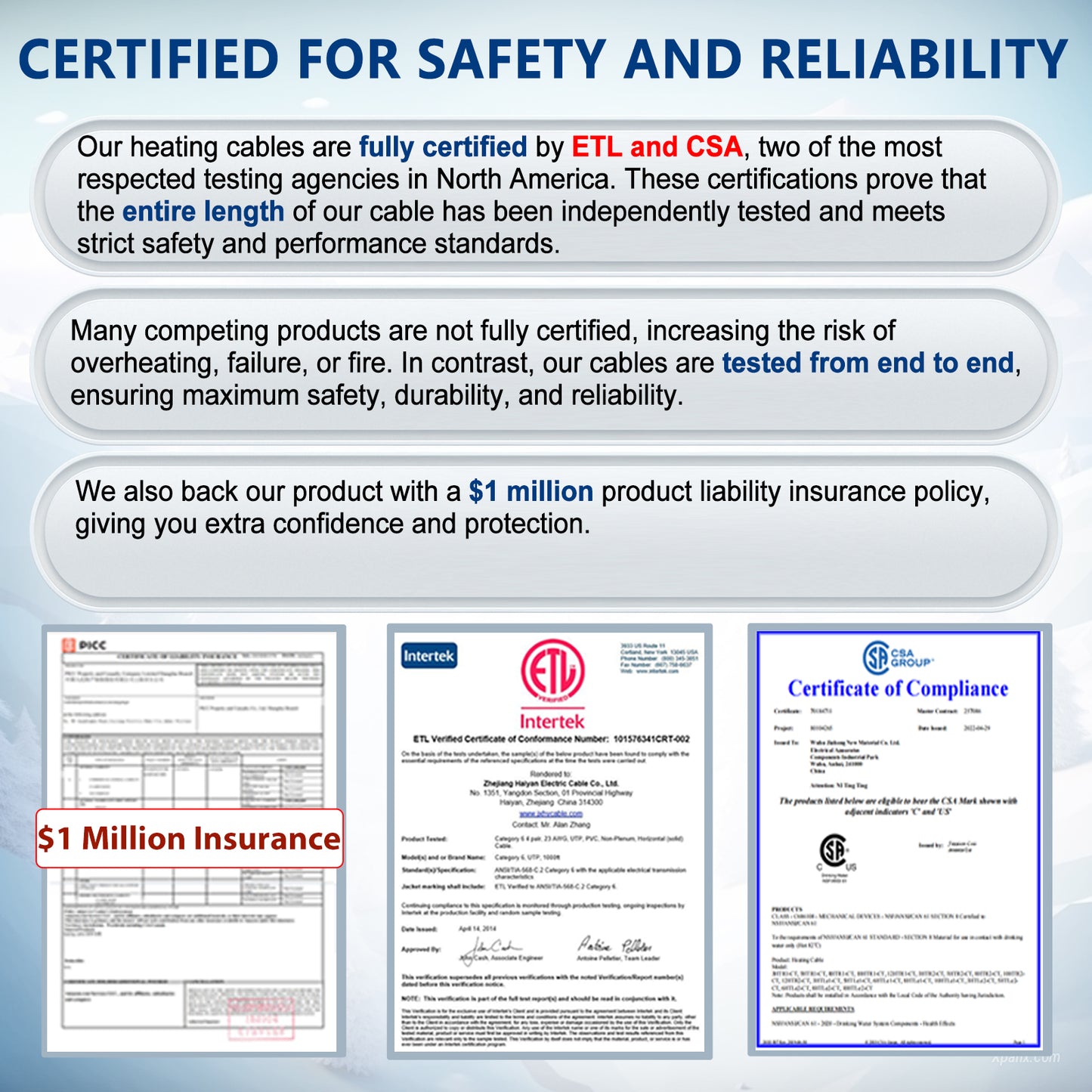 TOPDURE 7w/ft Constant Wattage Pipe Heat Cable - CSA/ETL Certified, Energy-Saving for Metal & Water-Filled Plastic Pipes, Keeps Water Flowing at -40°F, 120V