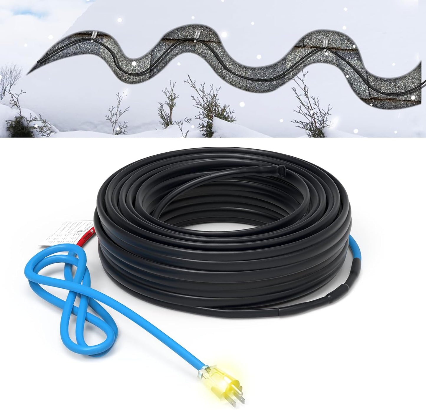 TDSF1  Self-Regulating Heat Tape for Roof Ice Dams, ETL Certified, Suitable for Metal and Plastic Pipes, 120V