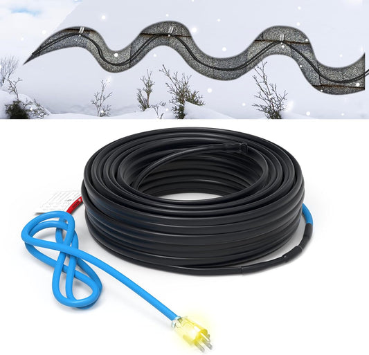 TDSF1  Self-Regulating Heat Tape for Roof Ice Dams, ETL Certified, Suitable for Metal and Plastic Pipes, 120V